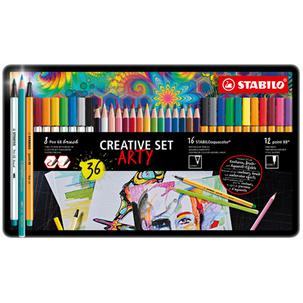 Pen 68 brush / point 88 / aquacolor ARTY Edition - im Metall-Etui 87/3193