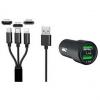 USB-KFZ-Ladegerät "3-in-1", 2-fach