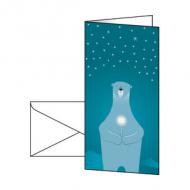 Weihnachtskarte "Polar bear with candle", DIN lang