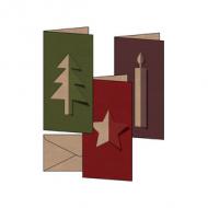 Weihnachtskarten-Set "Cut-out style", DIN lang