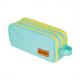 Doppel-Schlamper-Etui Uni, blau/orange 300001512
