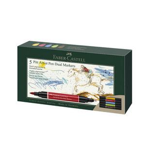 Tuschestift PITT artist pen Dual Marker, 5er Kartonetui 162005
