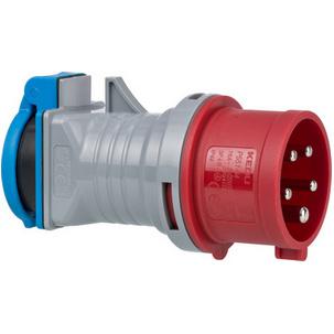 CEE-Adapter 230 V/16 A IP44 auf Schutzkontakt, Ansicht Stecker 1081690