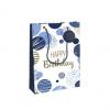 Geschenktüte "Happy Birthday blau", mittel
