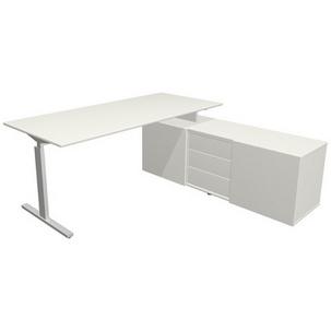 Komplett-Arbeitsplatz "Form 2", weiß 11026213