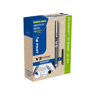 Tintenroller V5 HI-TECPOINT, BONUSPACK, schwarz 556244