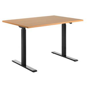 Sitz-/Steh-Schreibtisch E-TABLE, schwarz / buche TTS18080SW