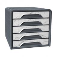 Schubladenbox Smoove mineral, Hellgrauer Marmor
