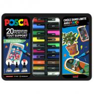 Pigmentmarker POSCA "POP COLOURS", 20er Metallbox