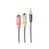 Headset Y-Adapter - 2x 3,5 mm Klinkenkupplung - 3,5 mm Klinkenstecker