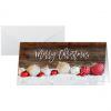 Weihnachtskarte "Red and white Christmas with dark wood"