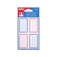 Buchetiketten 36 x 56 mm, rot/blau