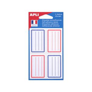 Buchetiketten 36 x 56 mm, rot/blau 102674