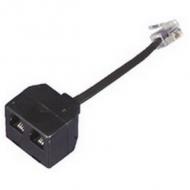 ISDN Y-Adapterkabel RJ45 Stecker - 2 x RJ45 Kupplung, 3,0 m schwarz, Belegung 1:1