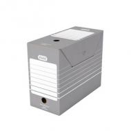 ELBA tric Archiv-Schachtel, Breite 110 mm, für A4, grau / weiß stabile Wellpappe, Maße: (B)110 x (T)340 x (H)270 mm, einfach zu Falten dank automatischer Aufstellung gepackt zu 10 Stück (alt: 83422  /  neu: 100333274) , Verpackungseinheit:    10 Stück