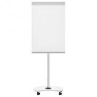 magnetoplan Flipchart "Junior Plus mobil", magnethaftend Schreibfläche: (B)680 x (H)1.040 mm, lackierte Oberfläche, trocken abwischbar, mit 2 Seitenarmen, ringförmige Basis mit 5 Laufrollen, integrierte Ablageschale für Marker, Farbe: weiß  /  lichtgrau (12269F14)