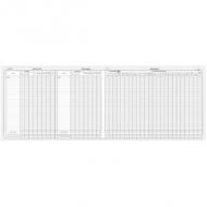 ELVE Piqre "Recettes / Dépenses" Professions libérales cahier piqué, 80 pages, 31 lignes + report +  reporter, 270 x 370 mm horizontal, 39 répartitions, 29 travers +report +  reporter, folioté 1.1  39.39, papier 100 g / m2, imprimé en bleu,dos ruban toilé, assorti en bleu, rouge, jaune, vert (97381)