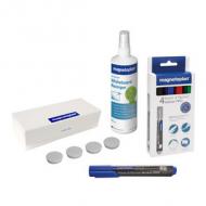 magnetoplan Weißwandtafel-Zubehör-Set "Medium" ------------ für den Markt: D  /  L  /  A  /  F -----------------Inhalt: 4 Boardmarker in schwarz, blau, rot und grün, 1 Tafellöscher, 1 x 250 ml Tafelreiniger, 4 Magnete discofix standard 30 mm (12299N)