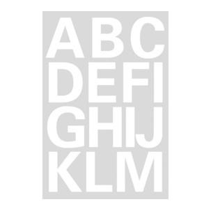 Buchstaben-Sticker, Folie weiß 4169