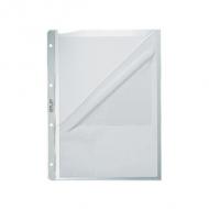 Prospekthülle, oben und Lochseite offen, mit Papiereinlage