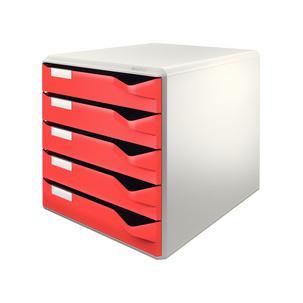 Schubladenbox Post-Set, lichtgrau / rot 5280-00-28