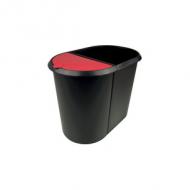 Papierkorb "the double", schwarz / rot