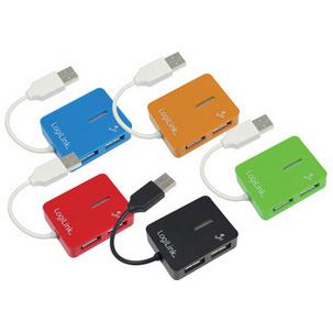 USB 2.0 Hub Smile, 4 Port, blau UA0139