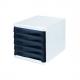 Schubladenbox "the wave", weiß / schwarz H6129450