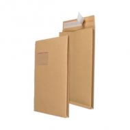 Faltenversandtaschen C4, braun, mit Fenster links