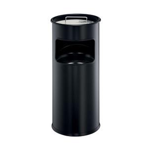 Papierkorb METALL, mit Ascher, schwarz 3330-58