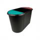 Papierkorb "the triple", schwarz / gelb / blau H6103596