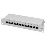 10" Patch Panel Kat. 6, lichtgrau