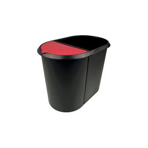 Papierkorb "the double", schwarz / rot H6103795