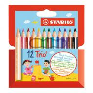 Dreikant-Buntstifte Trio® dick kurz, 12er Kartonetui