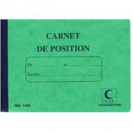ELVE Carnet de position de compte, 114 x 156 mm 80 pages, intérieur papier registre supérieur 100 g / m2, imprimé en bleu, couverture carte lustrée, dos ruban pleine toile noire (1440)