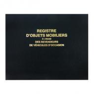 ELVE Registre "Objets mobiliers et véhicules doccasion" pour les revendeurs dobjets mobiliers et véhicules doccasion, 250 x 320 mm, papier registre supérieur 100 g / m2 100 pages, foliotée de 1  49, impression bleue, toile noire (1414)