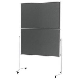 Moderationstafel mit weißem Rahmen, zweiteilig - Filz grau 2111301