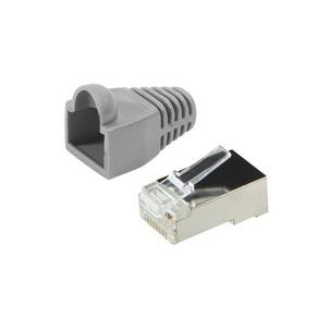 RJ45 Stecker mit Knickschutztülle, grau MP0012
