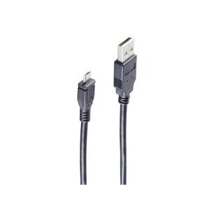 USB 2.0 Micro Anschlusskabel, USB-A - Micro USB-B - schwarz BS77182