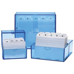 Symbolbild: Karteikasten, blau-transparent 250 6303