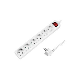 Steckdosenleiste, 6-fach mit Schalter, weiß LPS202