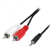 Symbolbild: Audiokabel, 2 x Cinchstecker - 3,5 mm Klinkenstecker