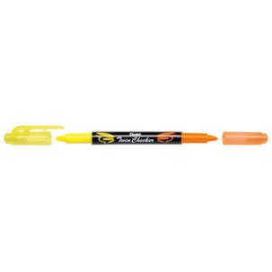 Textmarker TWIN CHECKER, gelb / orange SLW8-GK