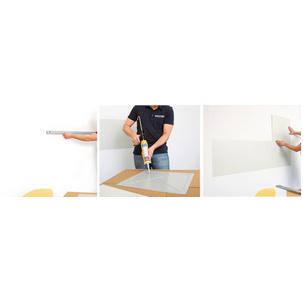 Wandfläche ausmessen - Platten mit Kleber versehen - die magnetowand® entsteht 16103