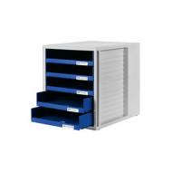 Schubladenbox SCHRANK-SET, lichtgrau / blau