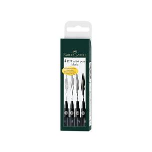 Tuschestift PITT artist pen, 4er Etui - schwarz 167101