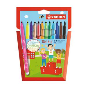 Fasermaler Trio® A-Z, 12er Kartonetui (5650198) 378/1-18-01