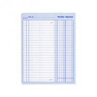 ELVE Cahier piqué "Recettes - Dépenses", 220 x 170 mm 2 colonnes, 80 pages, 24 lignes, intérieur : papier registre supérieur 100 g / m2, couverture : carte lustrée 5 / 10eme, couleurs assorties, pas de choix de couleur possible (1329)