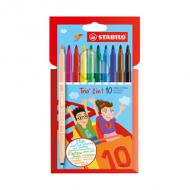 Fasermaler / Fineliner Trio® 2in1, 10er Kartonetui