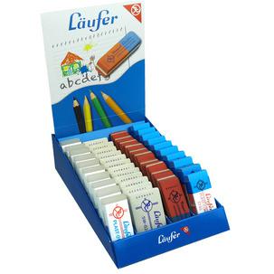 Kunststoff- und Naturkautschuk-Radierer, 42er Display 13429